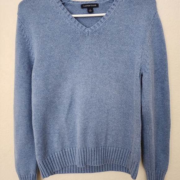 Blue V-Neck Sweater - Picture 3 of 4